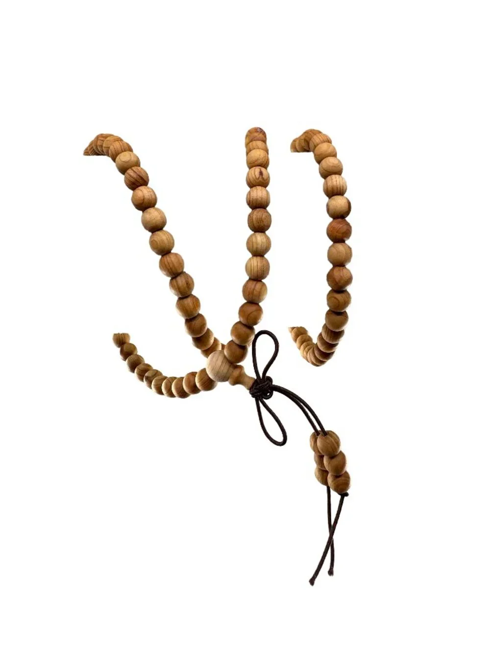 Natural Cypress Wood 108 Mala Beads 6mm Prayer Necklace Bracelet 10.5g